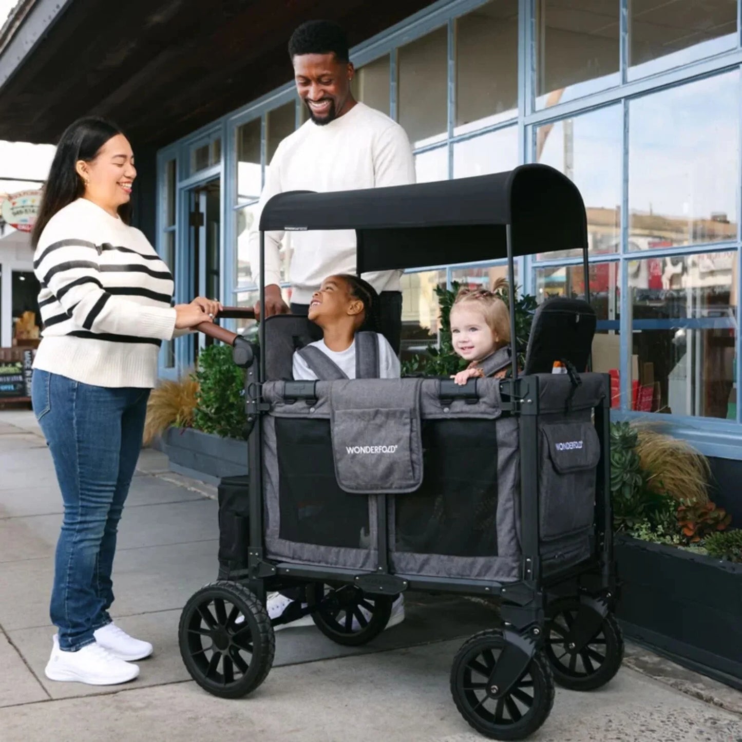 Wonderfold W2 Luxe Pro Stroller Wagon - Charcoal Grey