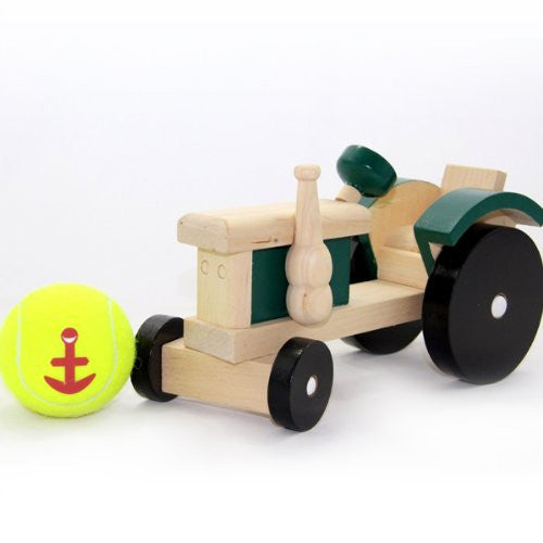 Traditional Wooden Tractor, green