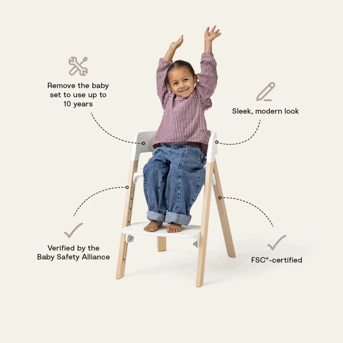 Stokke Steps Highchair - Black/Warm Brown