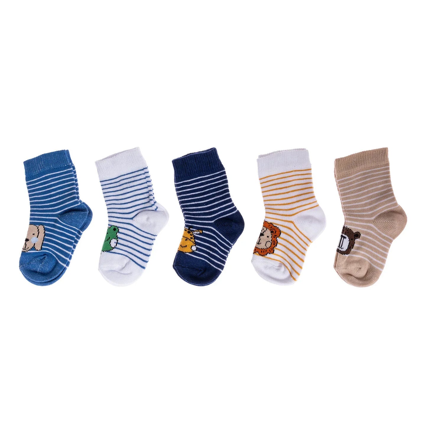 HelloBaby Ankle Socks 5 pcs - Blue Printed