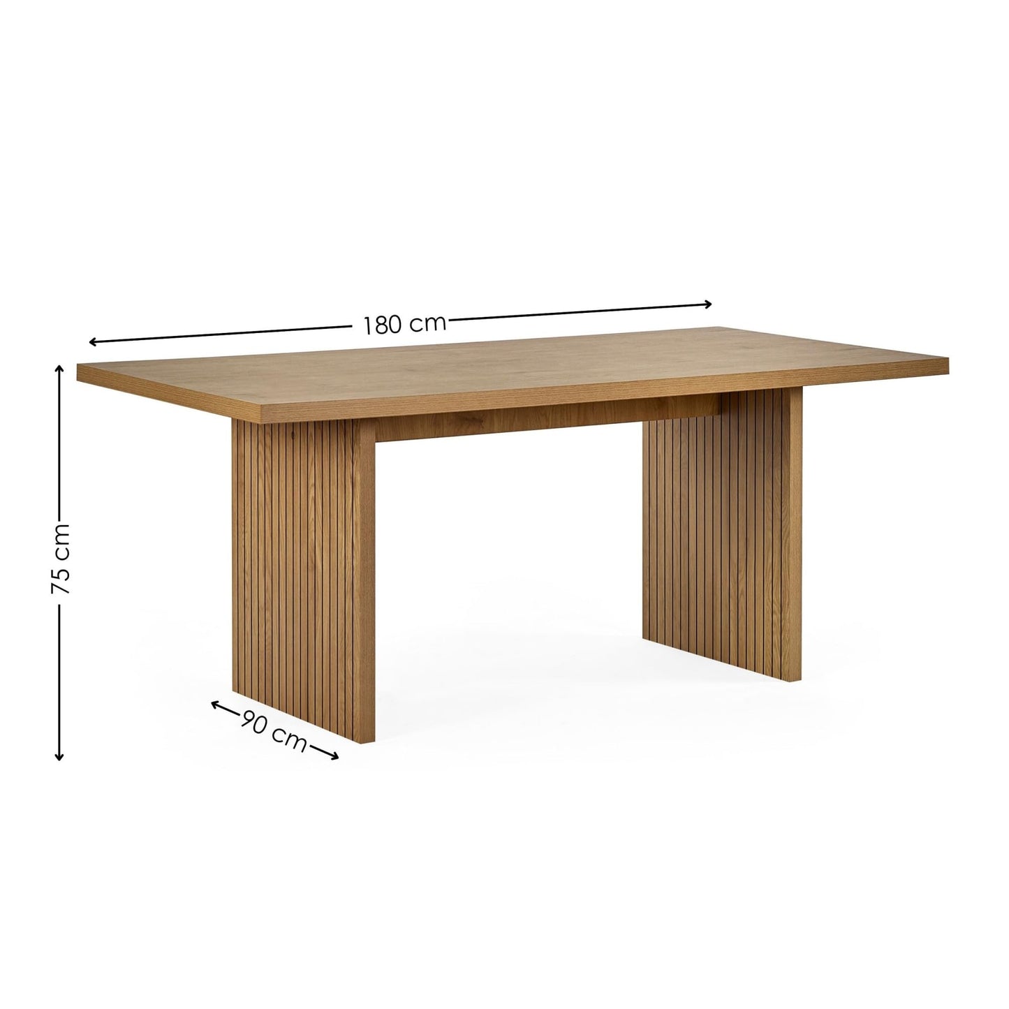 Julian Bowen Arundel Rectangular Dining Table for 4, Brown - H75xW180xD90cm