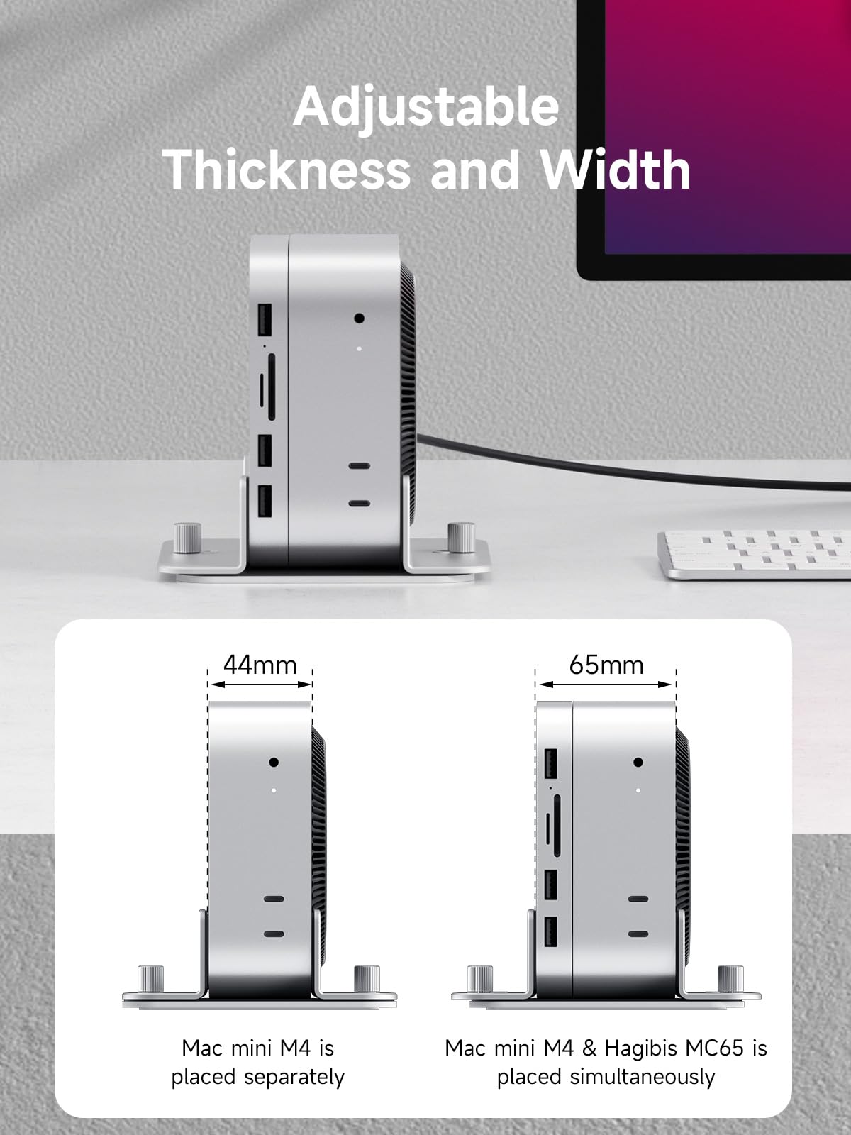 Hagibis Vertical Stand for Mac Mini M4 Pro Aluminum Desktop Space Saving