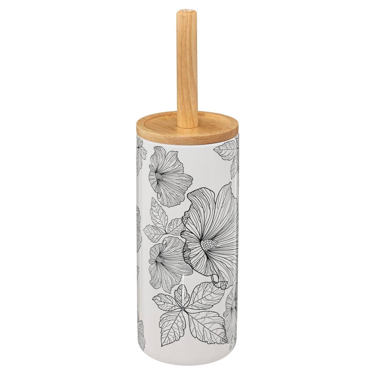 Five Blackflora Ceramic Toilet Brush with Holder