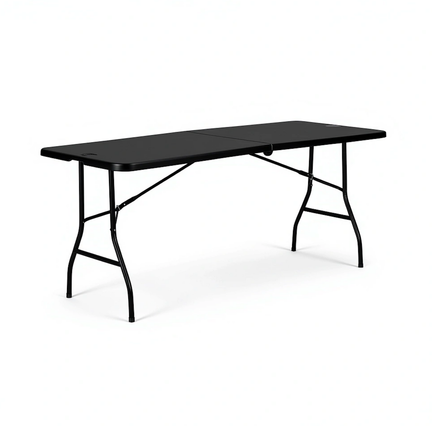 6ft Black Folding Trestle Table – Durable 180cm Plastic Table for Events & Catering