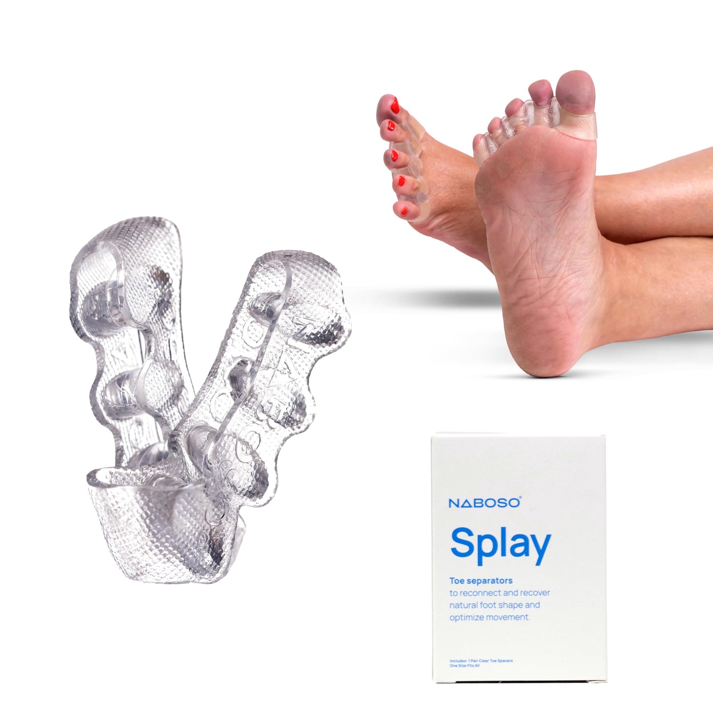 NABOSO Splay Gel Toe Stretcher, Separator - Clear (Version 1.0)