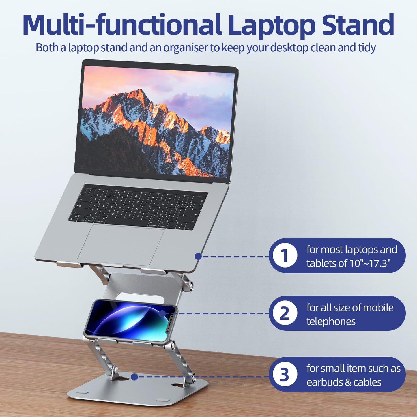 Laptop Stand for Desk Foldable Computer Riser with Heat-Vent