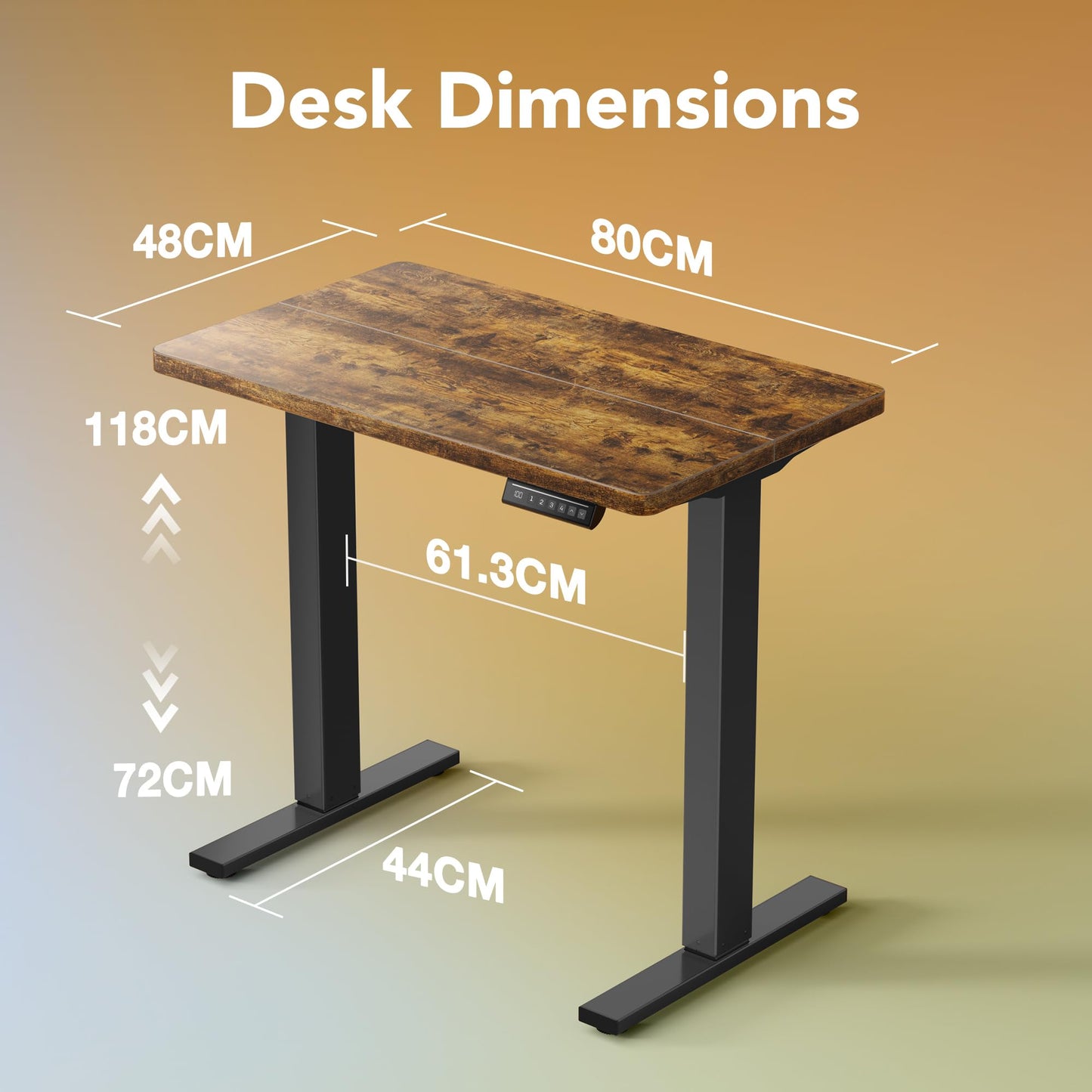 HUANUO Standing Desk 80x48cm mit 4 Memory height settings