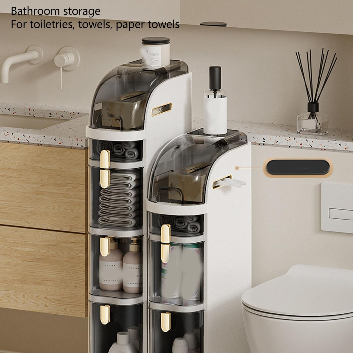 AUNMAS Slim Storage Cabinet, 1 Pack Vertical Organizer