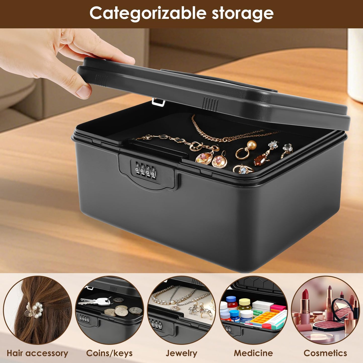 GWCYMYD Locking Storage Container with Code, Large Lockable Medicine Box for Refrigerator