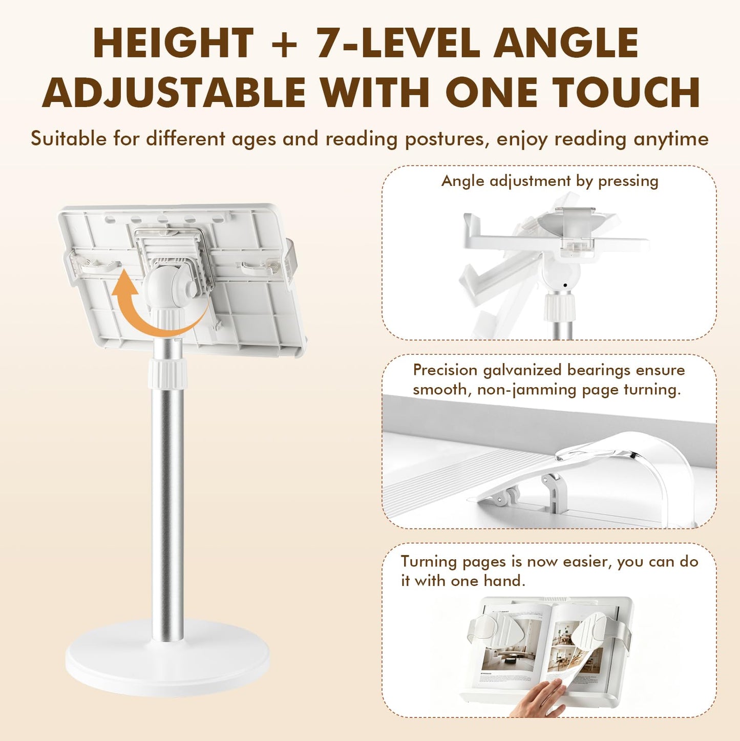 Lectern Podium Stand Adjustable 63~130cm Portable Standing Desk Table