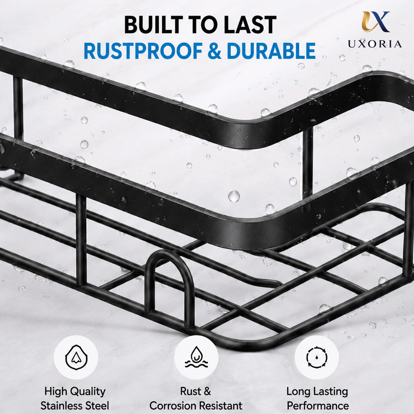 Corner Shower Caddy, 2 Pack Rustproof Shower Storage Organizer, Durable Bathroom Shelf with Spacious Capacity