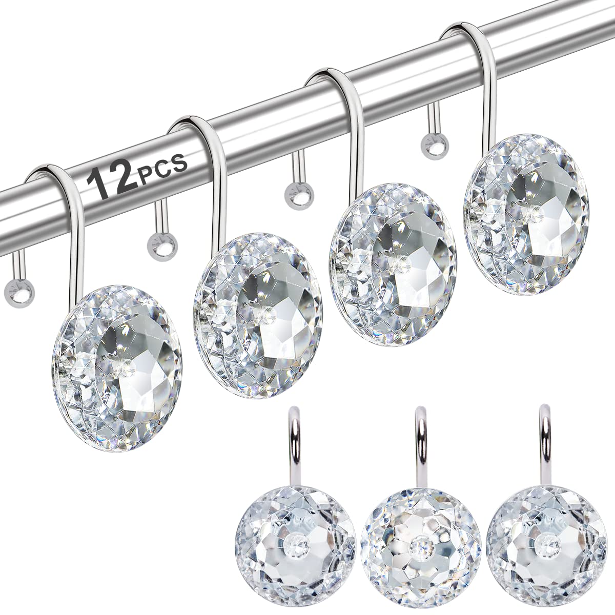 Life Master Decorative Shower Curtain Hooks