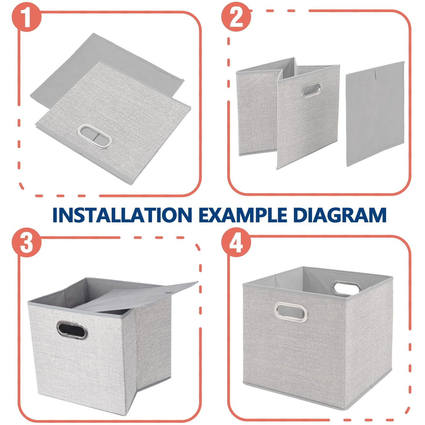 ARVINKEY 2 Pack Foldable Storage Boxes, 20L Non-Woven Fabric Storage Cubes with Handles