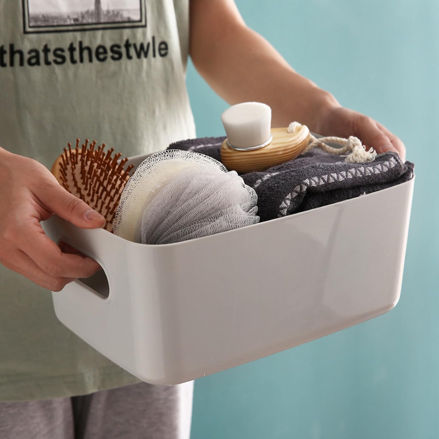 GAOHAN 12Pcs Plastic Storage Basket with Handles, Small Storage Boxes