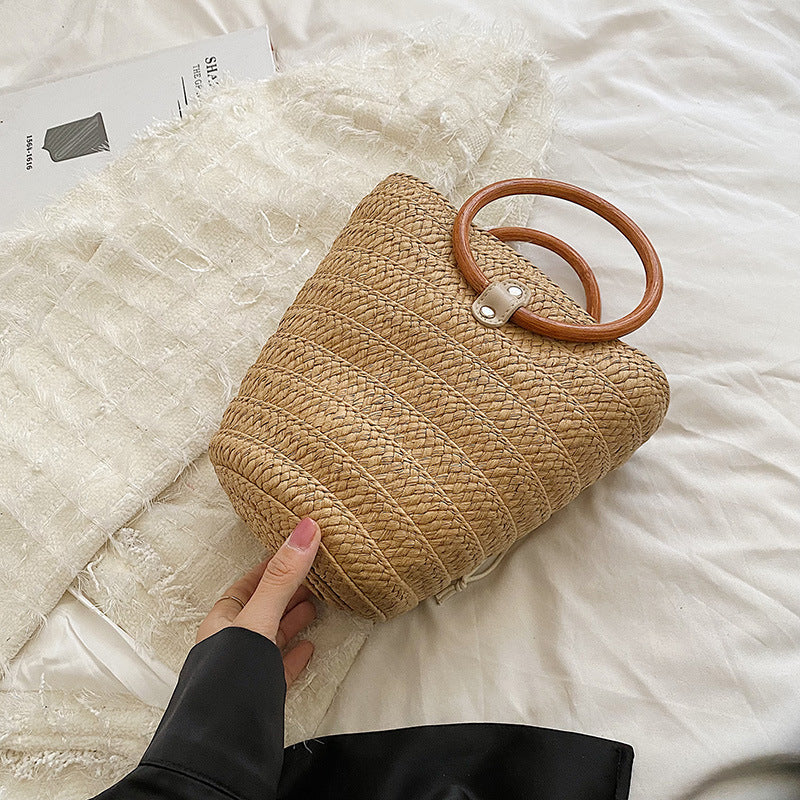 Ring Tote Braided Bag Casual One Shoulder