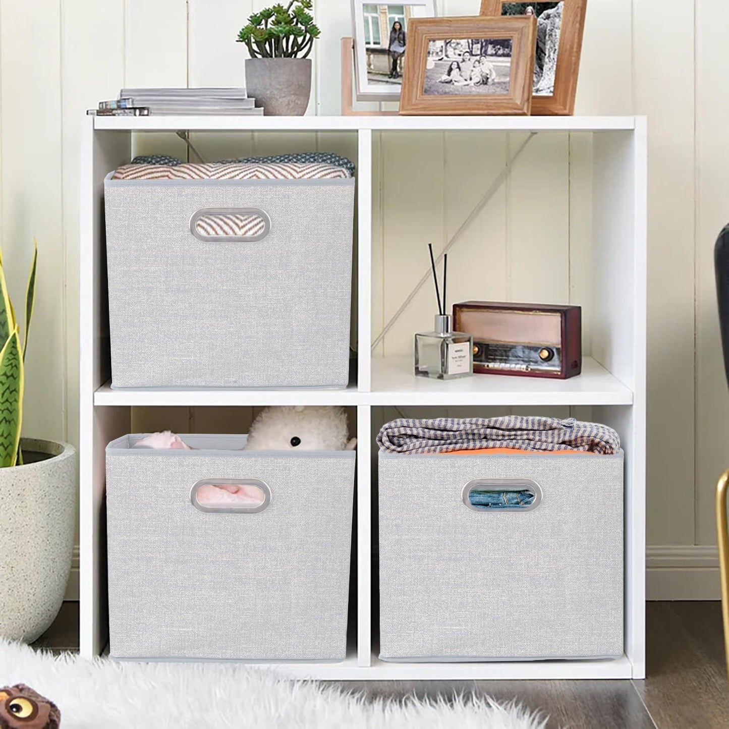 ARVINKEY 2 Pack Foldable Storage Boxes, 20L Non-Woven Fabric Storage Cubes with Handles