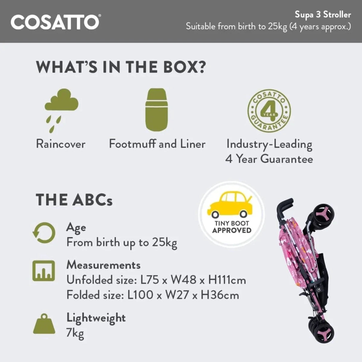 Cosatto Supa 3 Stroller - Dusky Unicorn Land