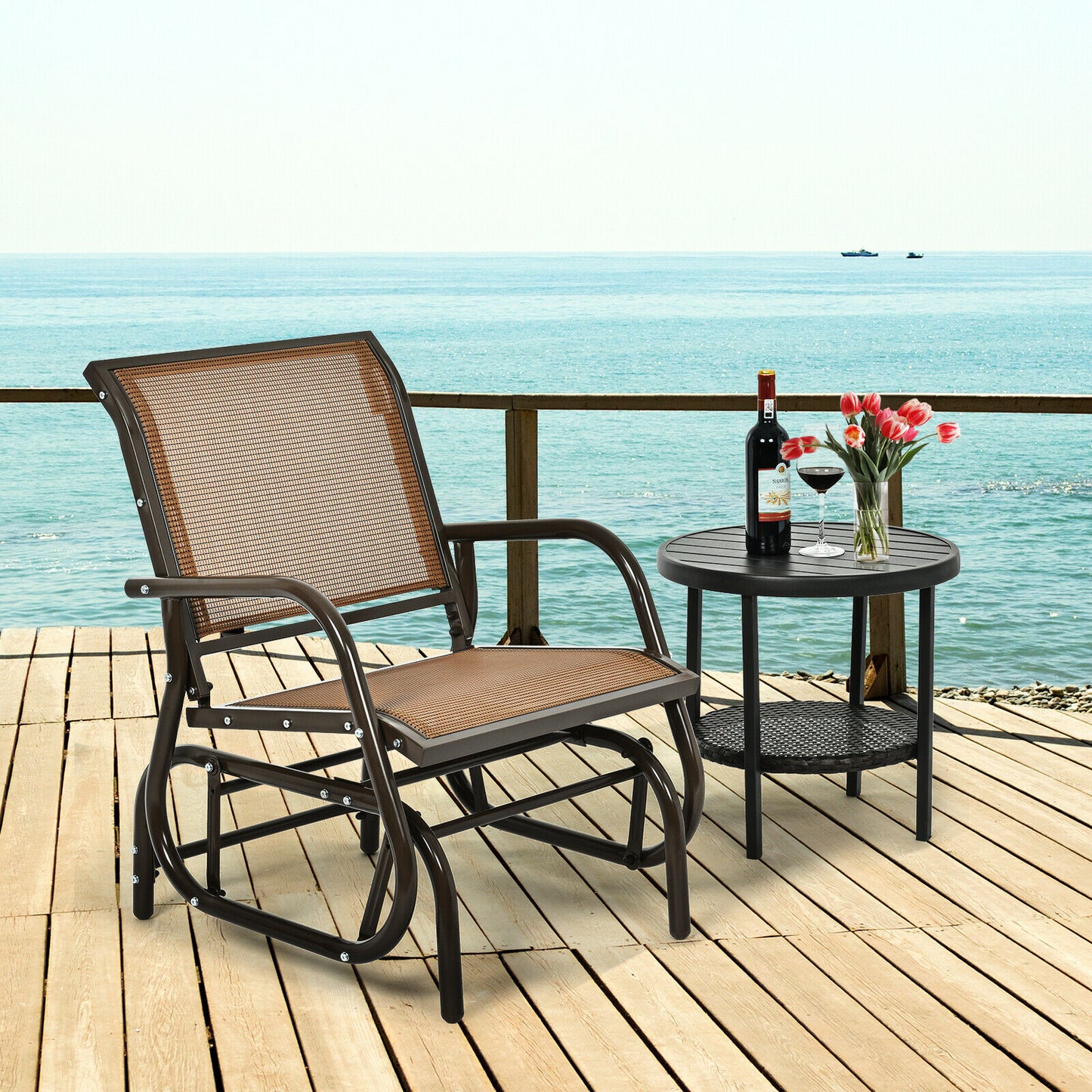 Glider Rocking Garden Chair-Black