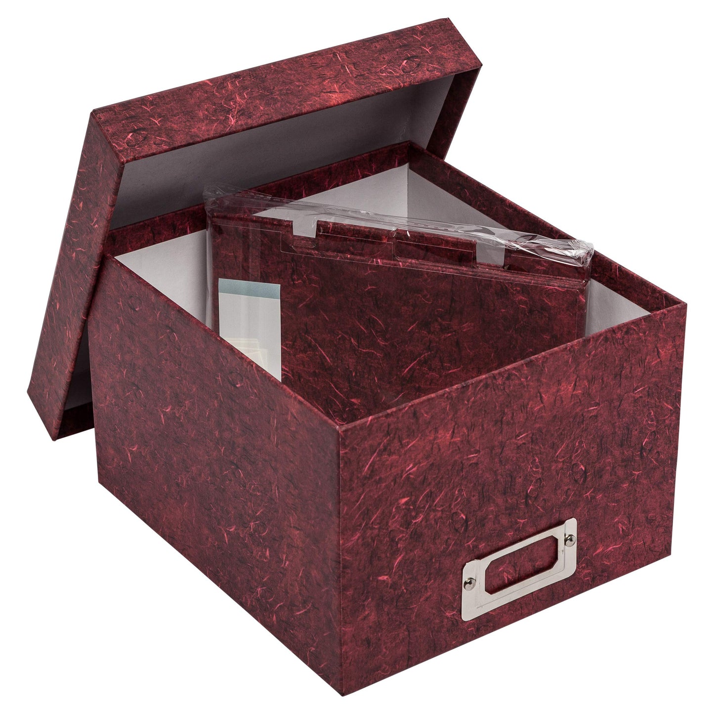 Hampton Frames | Photo Storage Box | 700 Capacity, 5x7 Inch, Red, Rectangular | Acid & Lignin Free, Stackable, Divider Cards