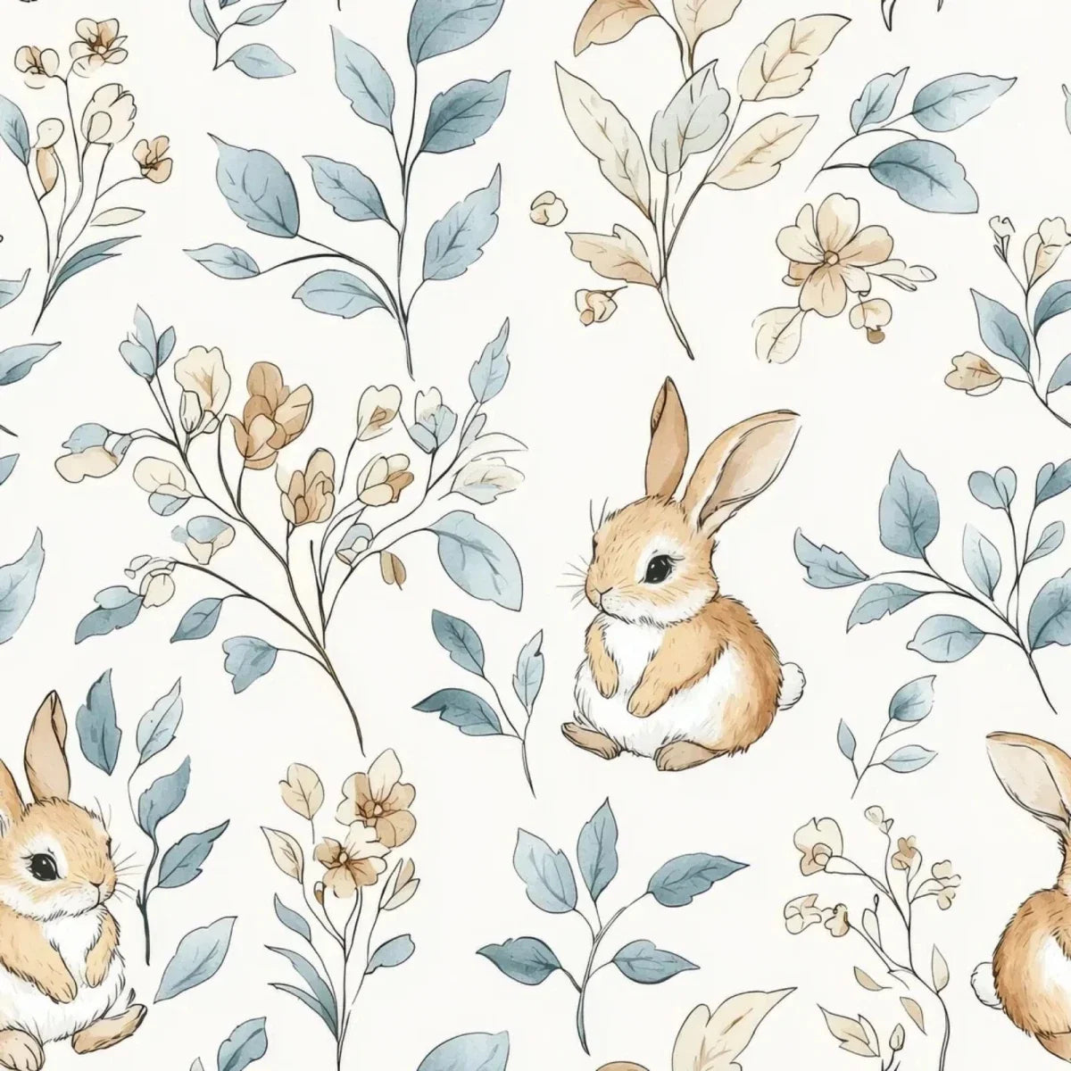 Live Vida Rabbits Mid Length Wall Drop - Blue