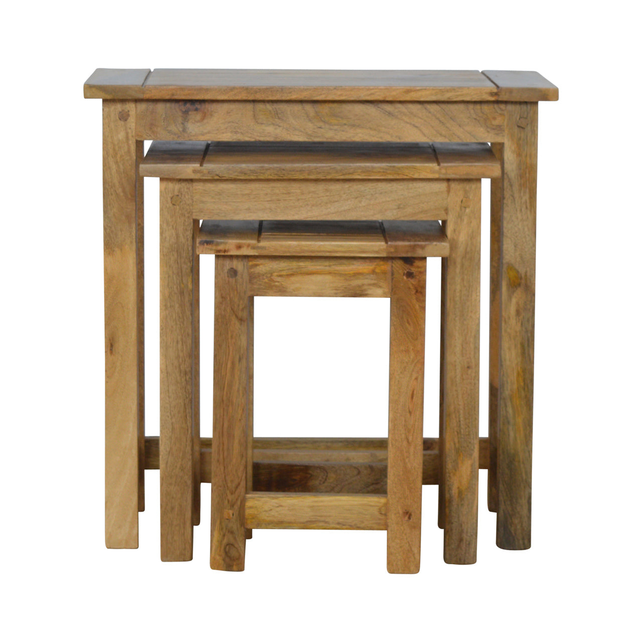 Solid Wood Stool Set of 3 Footstool