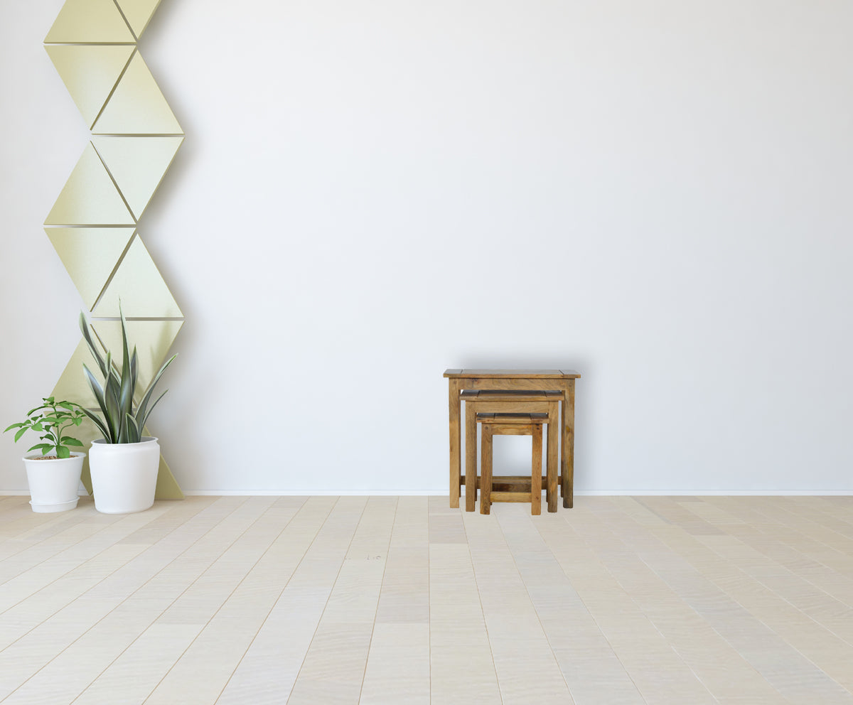 Solid Wood Stool Set of 3 Footstool