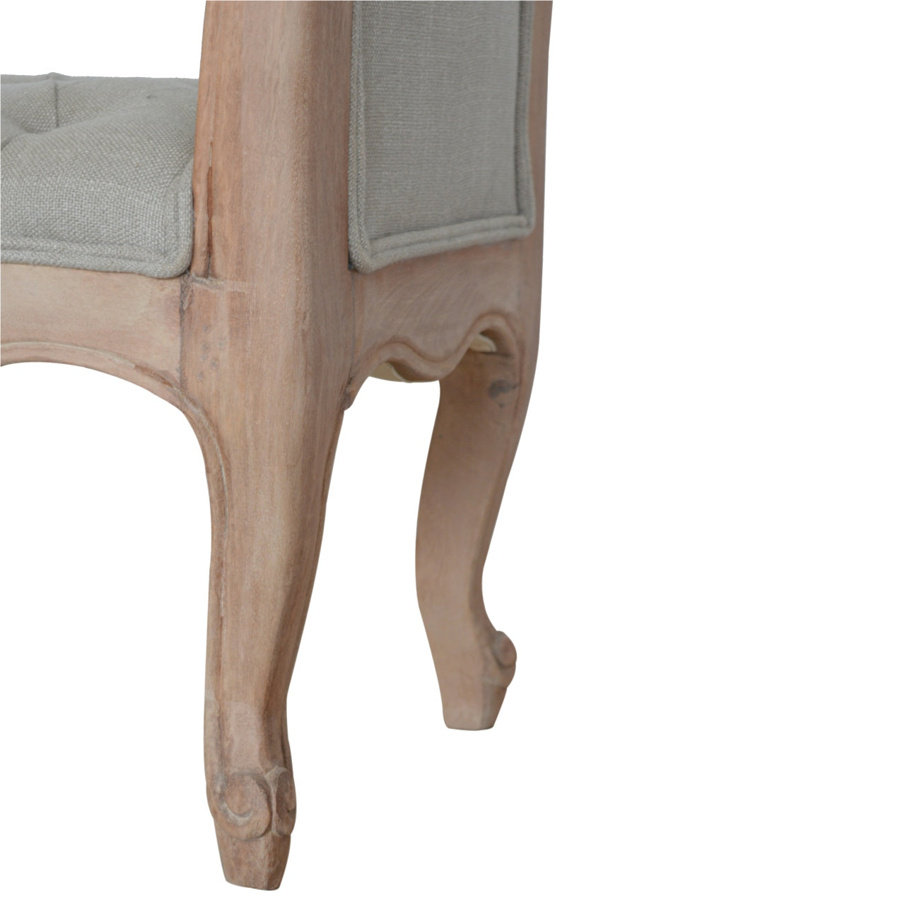 Carved French Style Mud Linen Bench | Hand-Carved