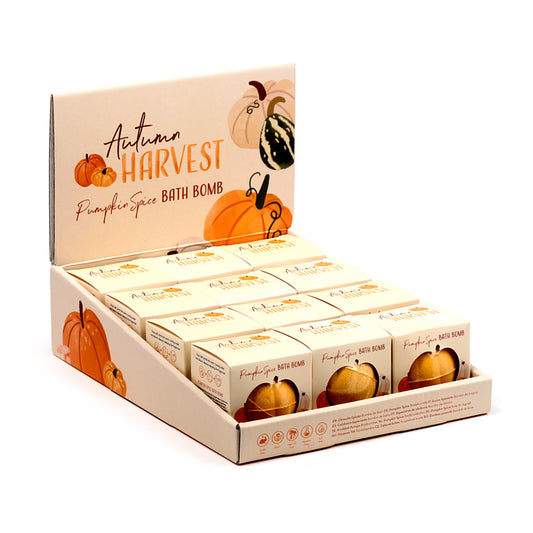 Autumn Harvest Pumpkin Shaped Bath Bomb in Gift Box