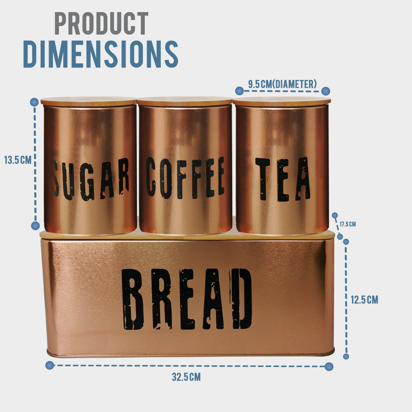 4 Pices Bread Bin Kitchen Set