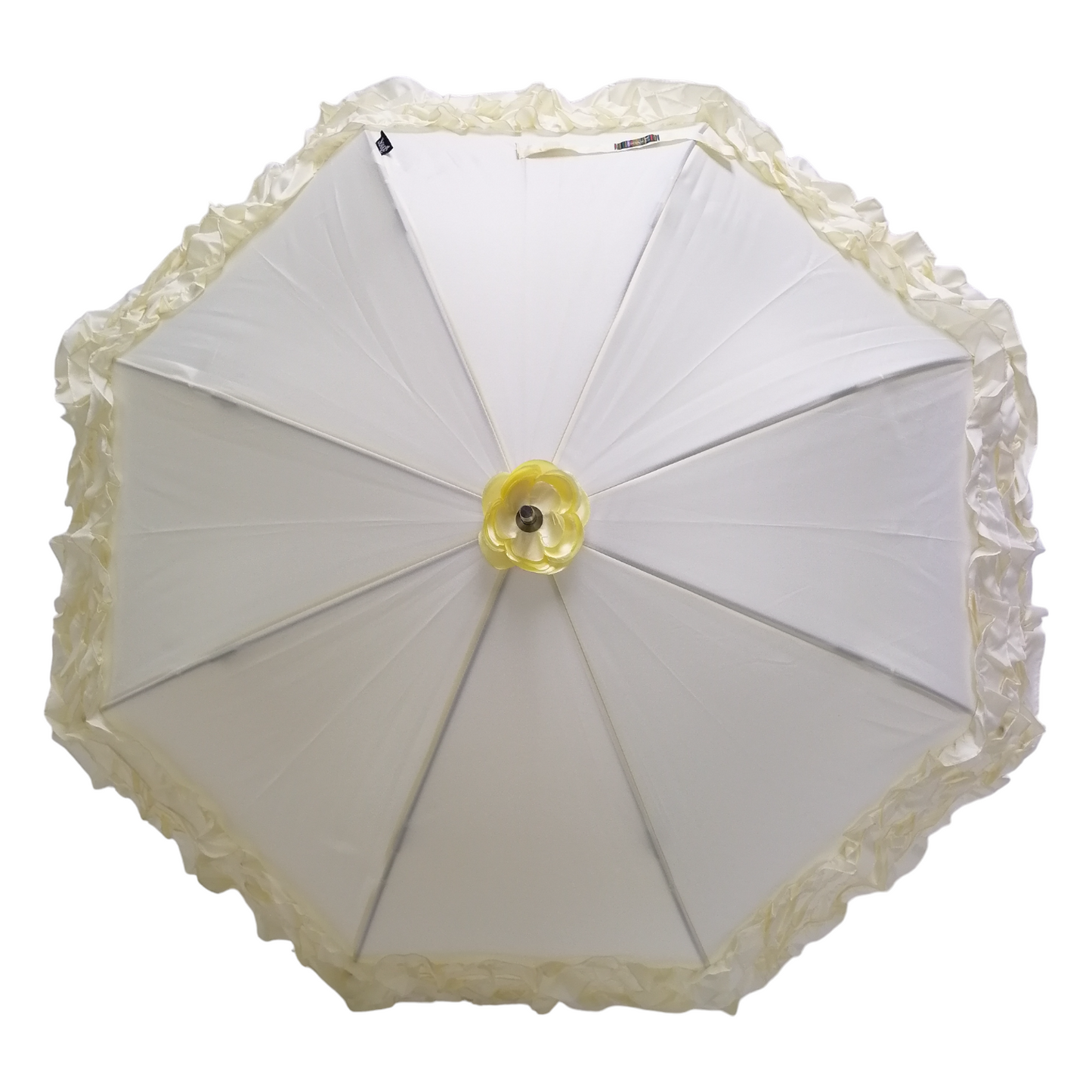 Boutique Triple Frill Stick Auto Umbrella  Beige