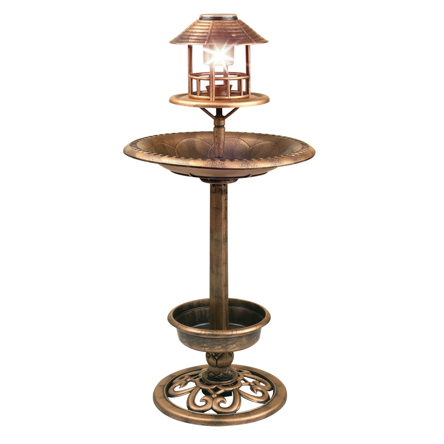 Garden Bird Bath Solar Feeding Station