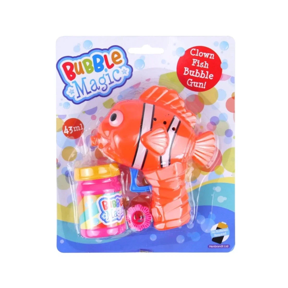 Bubble Magic Clown Fish Bubble Gun Assorted