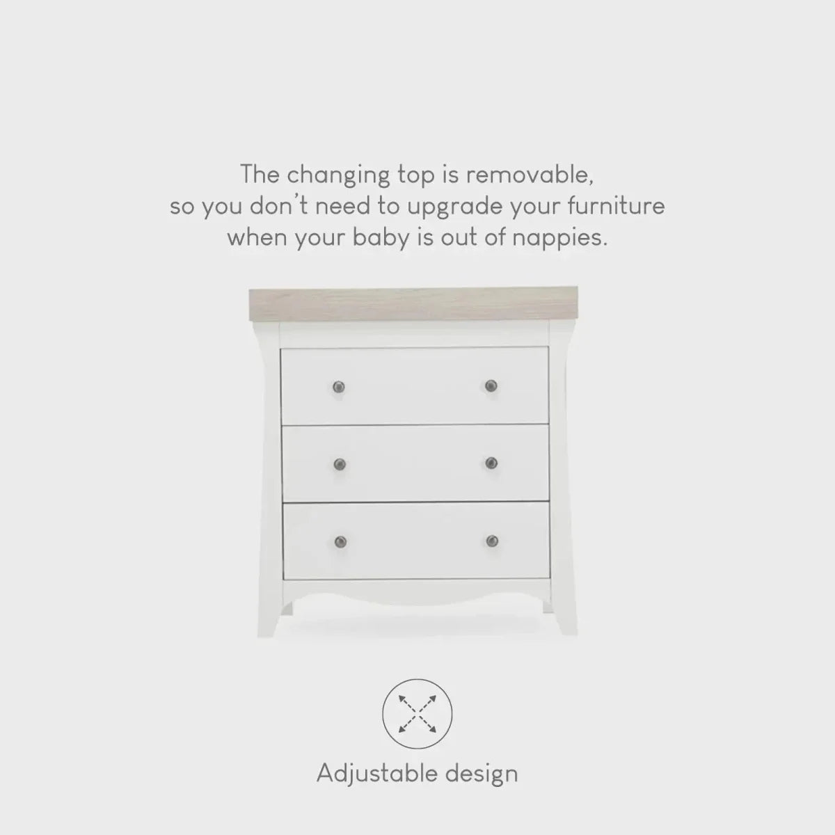 CuddleCo Clara 3 Drawer Dresser Changer - White & Ash