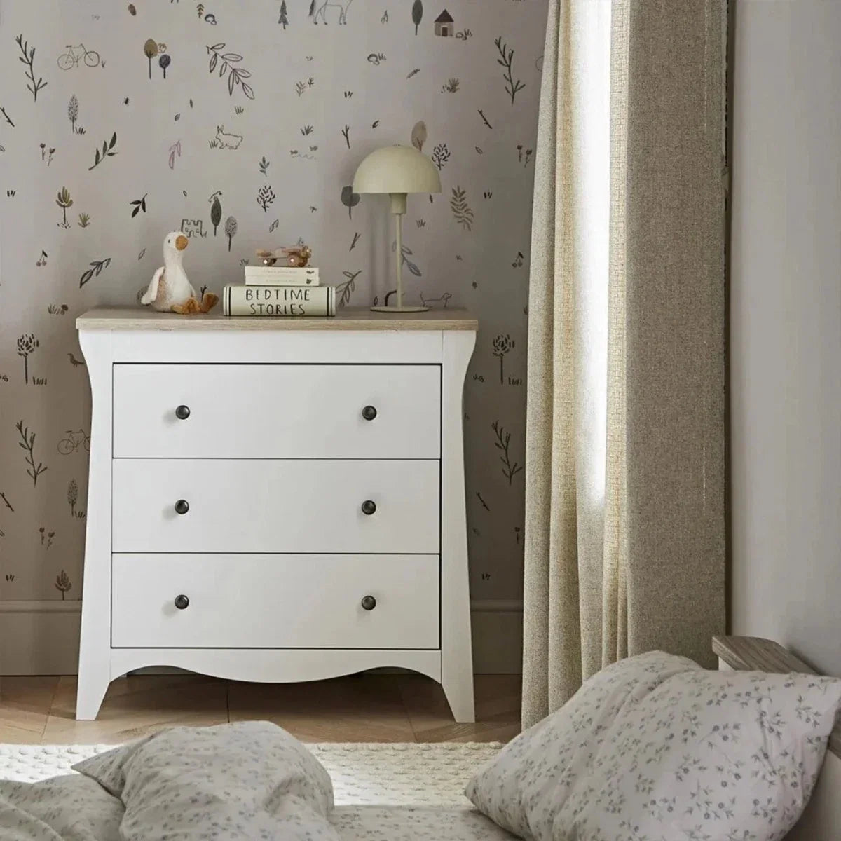 CuddleCo Clara 3 Drawer Dresser Changer - White & Ash