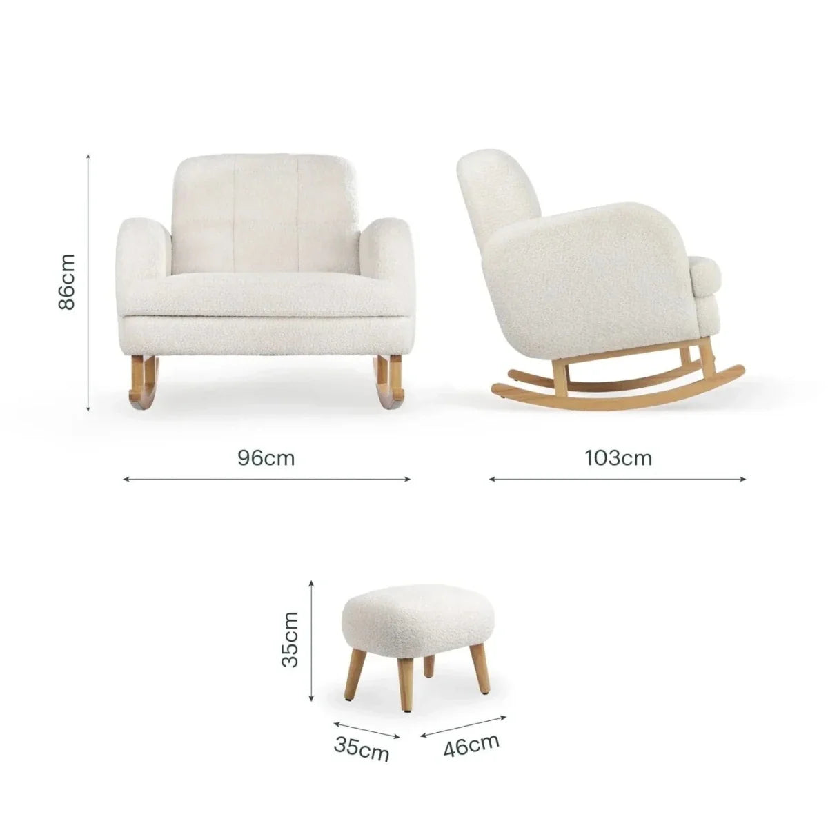 CuddleCo Etta Cuddle Nursing Chair & Foot Stool - Boucle Off-White