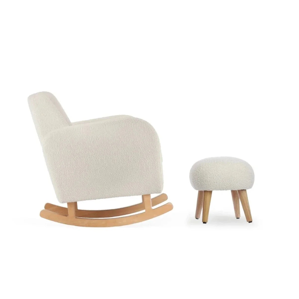 CuddleCo Etta Nursing Chair & Foot Stool - Boucle Off-White