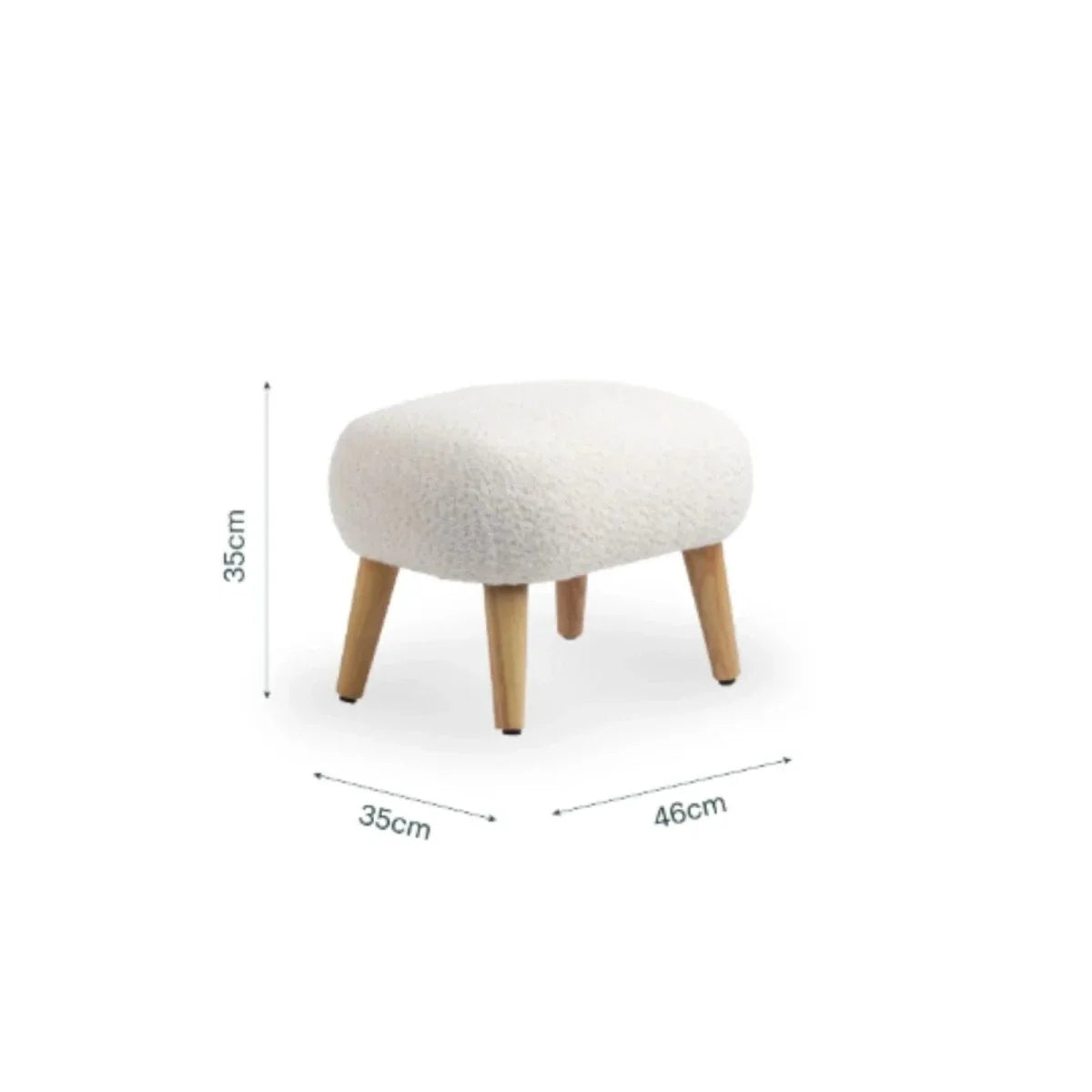 CuddleCo Etta Foot Stool - Boucle Off-White