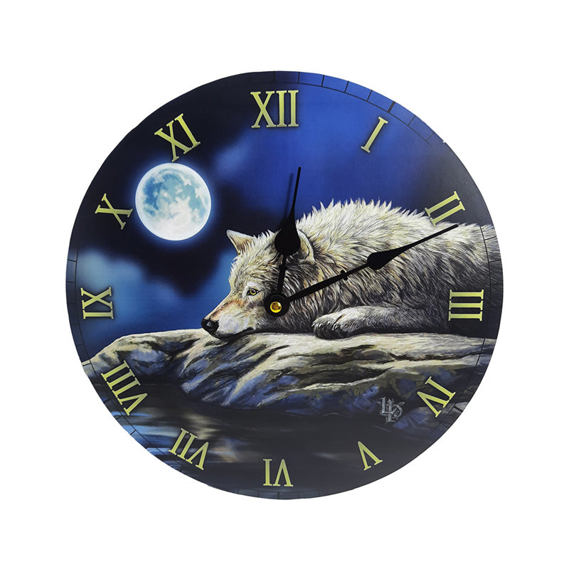 Lisa Parker Quiet Reflection Wolf Picture Clock