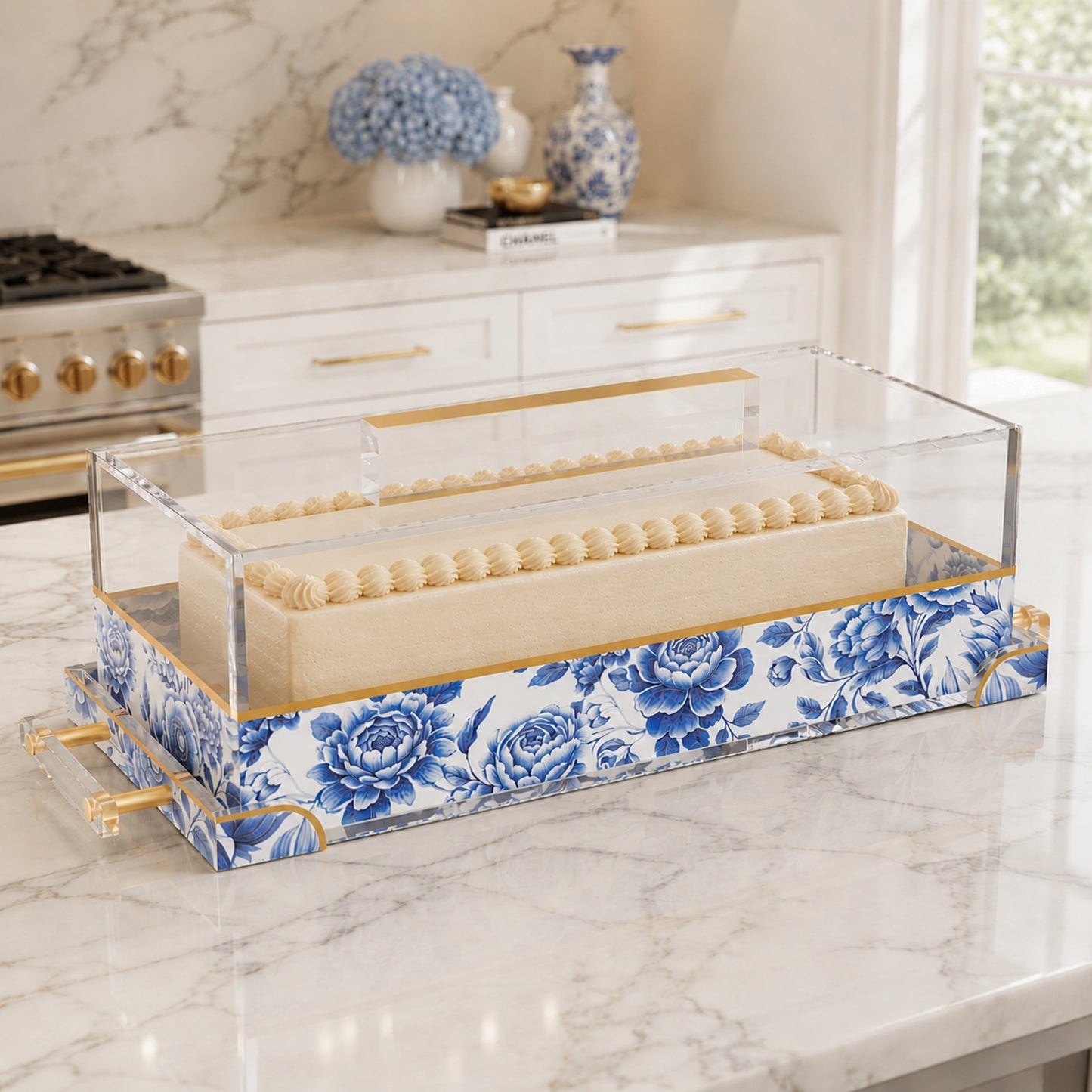 Maison Bloom Cake Log Holder & Tray