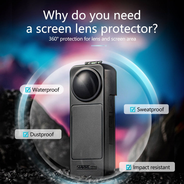For Insta360 X5 / X4 Screen Lens Protective Cover (Black)