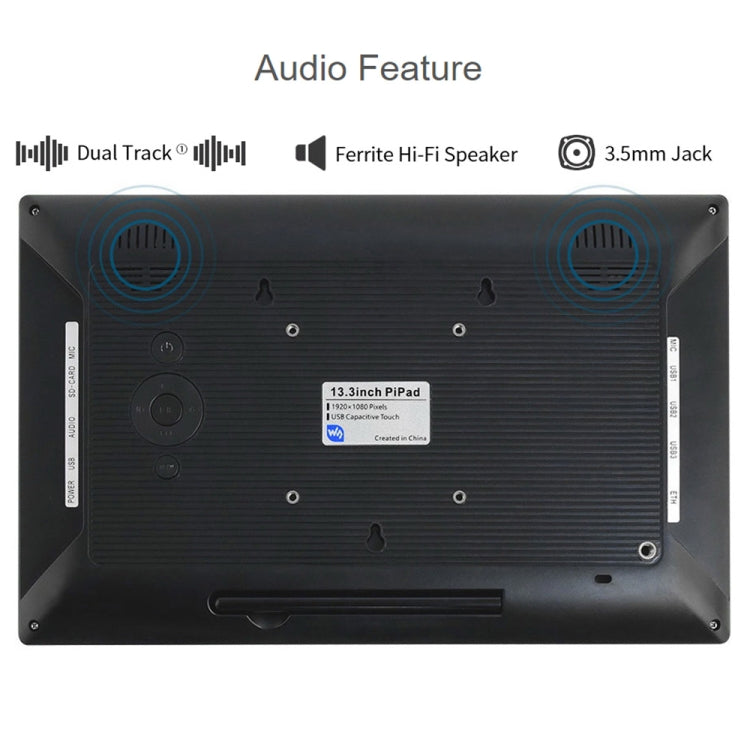 Waveshare 13.3 inch Mini-Computer Powered by Raspberry Pi 3A+, HD Touch Screen(EU Plug)