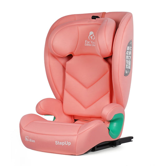 For Your Little One Stepup I-Size Isofix 2/3 Car Seat Booster Seat - Blush Rose (4-12 Years)