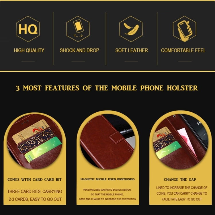 For Samsung Galaxy S23 FE 5G idewei Crazy Horse Texture Leather Phone Case(Brown)