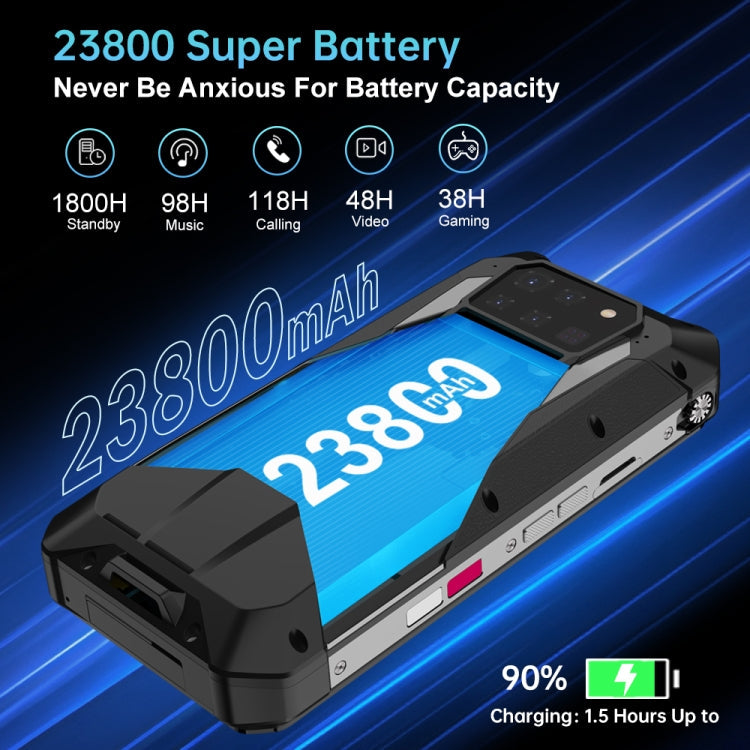 Unihertz Tank 3 Pro 5G / 8849, 16GB+512GB, Projector, 200MP Camera, , 23800mAh Battery, 6.79" Android 13 Dimensity 8200 Octa-Core (Black)
