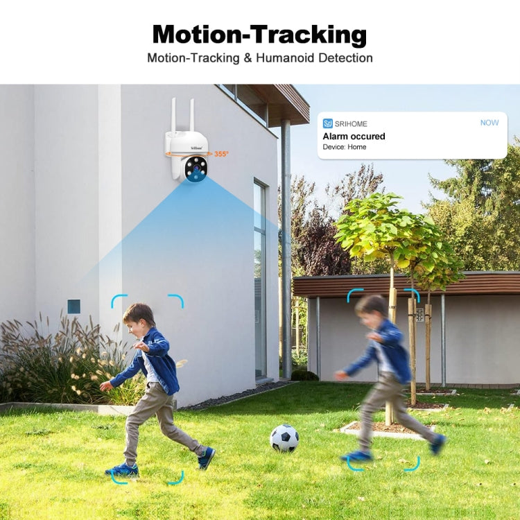 SriHome SH061 2MP 2.4G WiFi AI Humanoid Tracking Infrared Night Vision Camera(UK Plug)