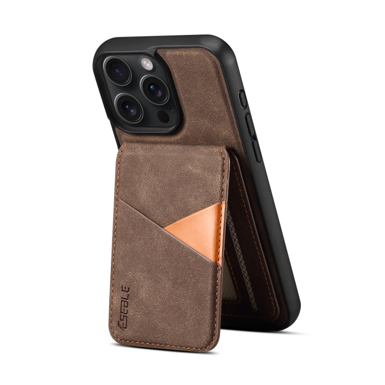 For iPhone 13 Pro ESEBLE E2 Retro Texture Card Slots MagSafe RFID Leather Case(Coffee)