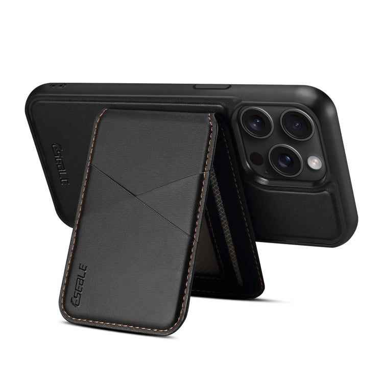 For iPhone 13 Pro ESEBLE E3 Plain Texture Card Slots MagSafe RFID Leather Case(Black)