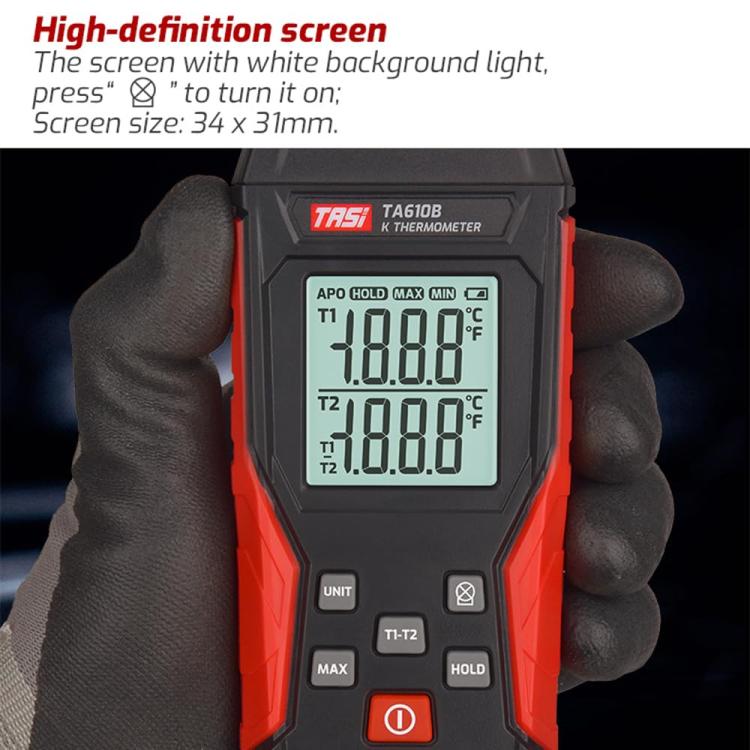 TRSI TA616A Industrial Handheld K-Type Thermocouple Thermometer, Single Channel, Basic Version