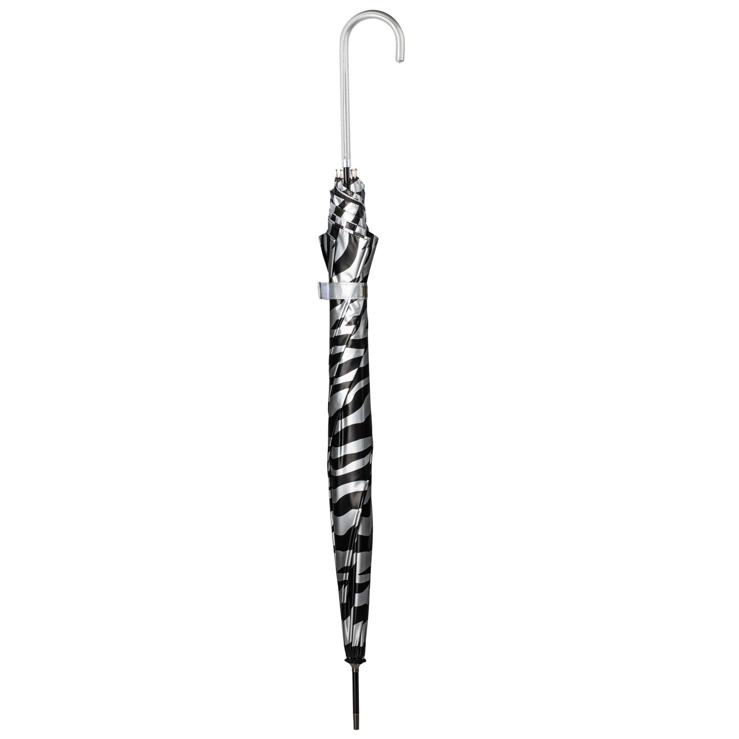 Everyday Zebra Print (Metallic) Silver Stick Umbrella