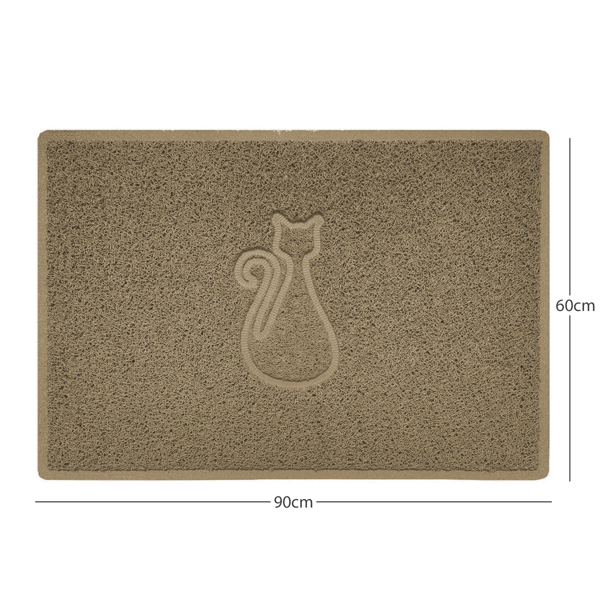 "Cat" Embossed Loofah Textured Spaghetti Door Mat